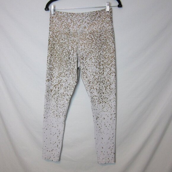 Zyia Light N Tight Legging White Gold Splatter Ombre High Waisted Womens Medium - Picture 1 of 9